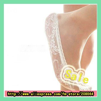 [Free shipping] Wholesale - Wholesale Fashion Ladies Sexy Invisible Lace Show Sock Slipper Spandex Ankle Footwear