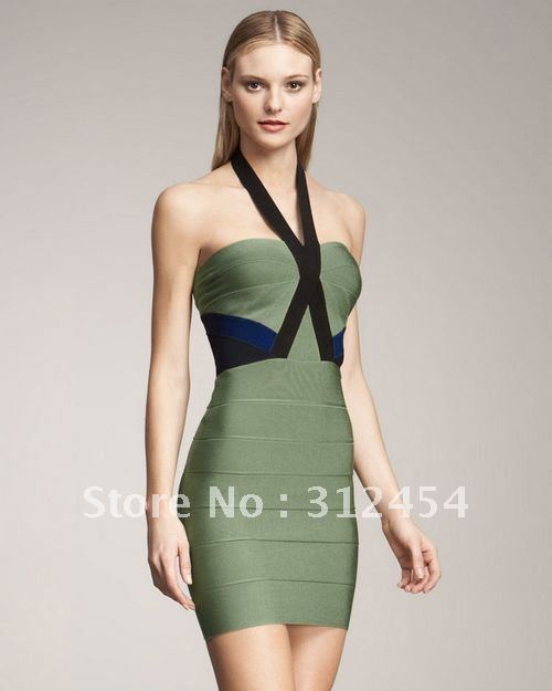 Free Shipping Wholesale Women Criss-cross Halter Bandage Bodycon Dress Ladies Sexy Evening Dress Prom Party Dresses H123