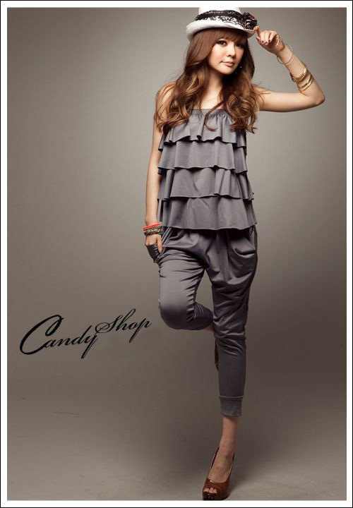 Free shipping Wholesale women frilled jumpersuit backless romper ladies loose fit jumper Free size