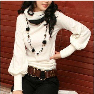 free shipping wholesale women's new fashion Lantern Sleeve long-sleeved t-shirts Moq   D95-312