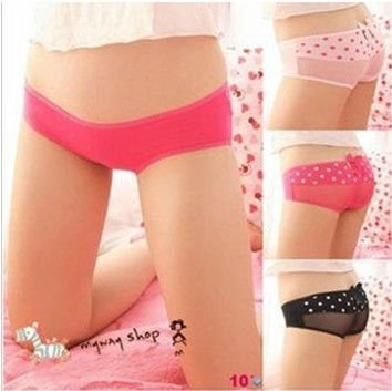 Free shipping!wholesale women Underwear/Short,Sexy Polka Dot Bow lace panties underwear