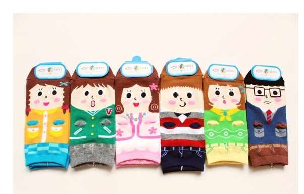 Free Shipping Wholesales Korea Candy Cute Cartoon Characters Of Female Cotton Socks Ship Socks FC12127
