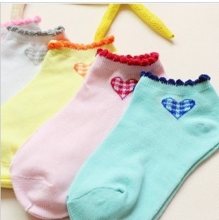 Free Shipping Wholesales Korea Cute Candy Colored Lace Lady Sock FC12194