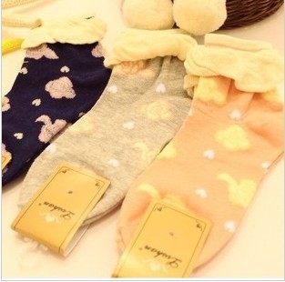 Free Shipping Wholesales  Korea Cute Lace Cotton Short  Boat Socks FC12163