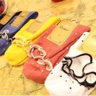 Free Shipping Wholesales Korea Cute Lace Stripe Cotton Ladies Socks FC12102