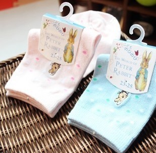 Free Shipping Wholesales Korea Cute  Plaid Rabbit Cotton Ladies Socks  FC12230