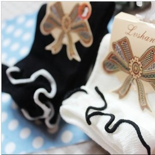 Free Shipping Wholesales New Arrival Korea Cute Lace Cotton Ladies Socks FC12209