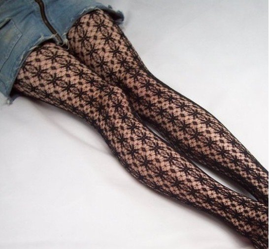 free shipping --wholsale  trendy women's stockings vintage style black small spider web Pantyhose sample retail