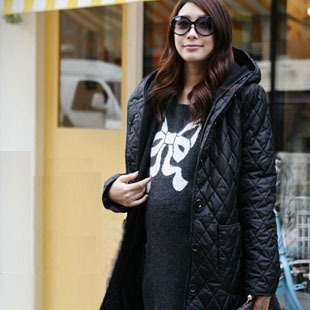 Free shipping Windproof waterproof  winter maternity wadded jacket black Emboss maternity  jacket thickening SC1195
