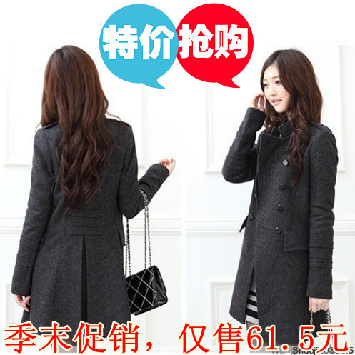 Free shipping! Winter 2011 summer women's trench outerwear sweet plus size wool coat