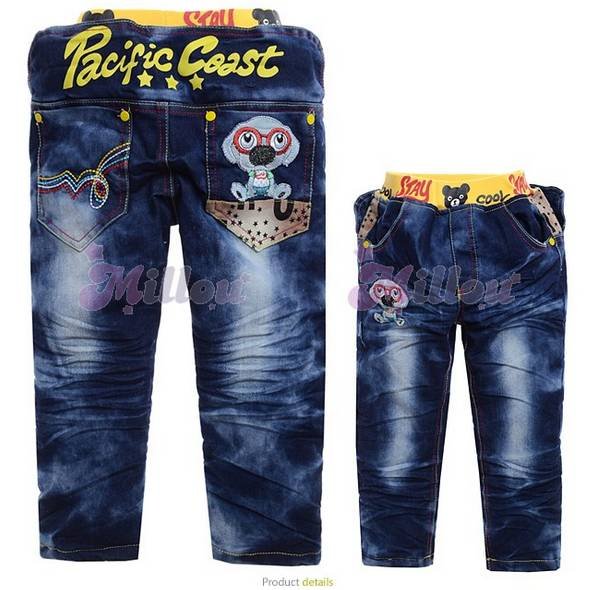 Free shipping Winter 2012 latest children pants, lovely cartoon thickening, baby boys and girls/kids jeans