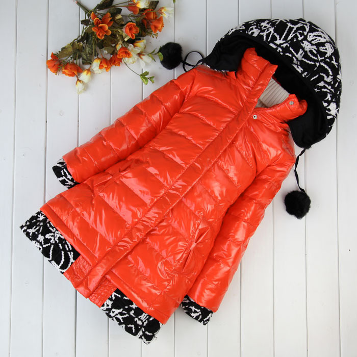Free shipping Winter 2012 new big girls/kids down jacket, fashion color matching high quality, children down coat