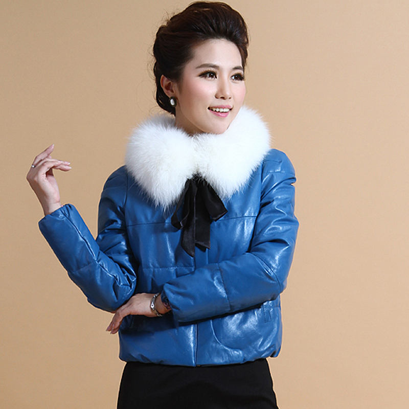 Free shipping Winter 2012 new high quality 100% sheepskin women down jacket, fashion fox collars fur coat clothes