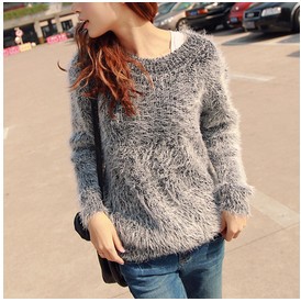 Free shipping, winter/autumn,New Korean loose knit base sweaters,  ladies thick soft mohair sweater coat