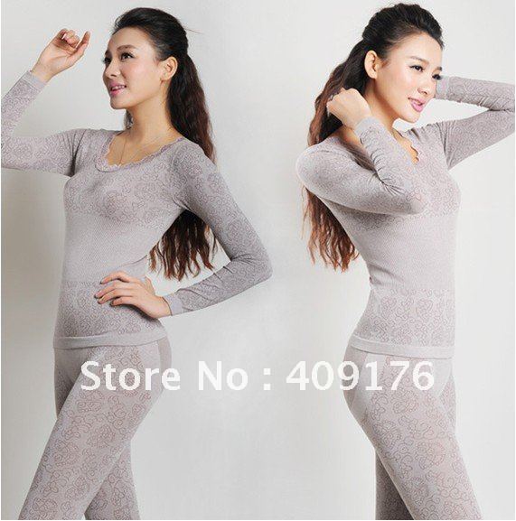 Free shipping winter bamboo Model Thin section Long Johns Women Shaper Underwear Seamless thermal underwear set ,suit underwear