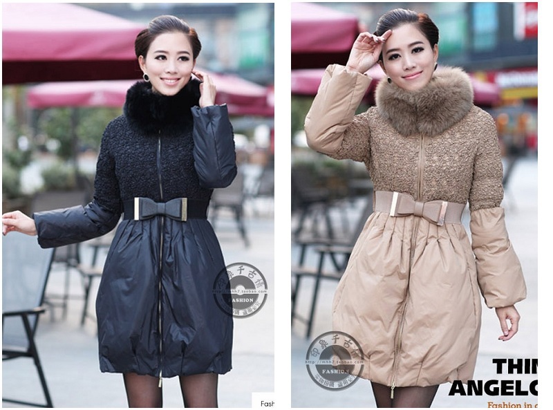 Free shipping Winter beautiful elastic vlsivery large blue fox fur collar slim medium-long down coat Womens