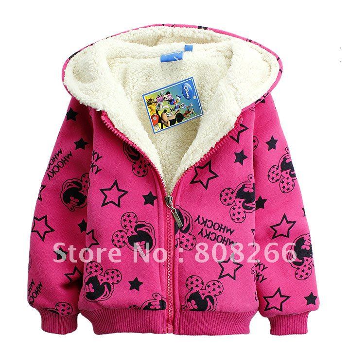 free shipping winter best selling cartoon mickey mouse kids hoodies girls hoodies coat age 3- 9 Y