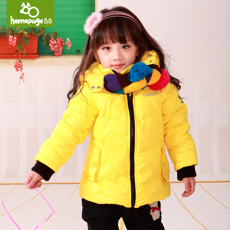 free shipping Winter child down coat female child 2012 candy color children's clothing medium-long white duck down