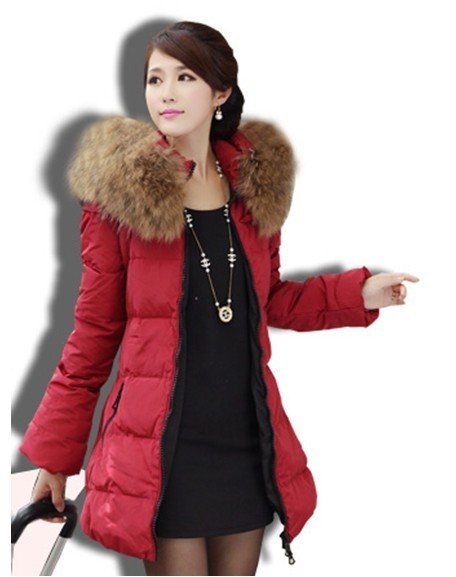 Free shipping Winter clothing super luxury collars down jacket female cultivate one's morality