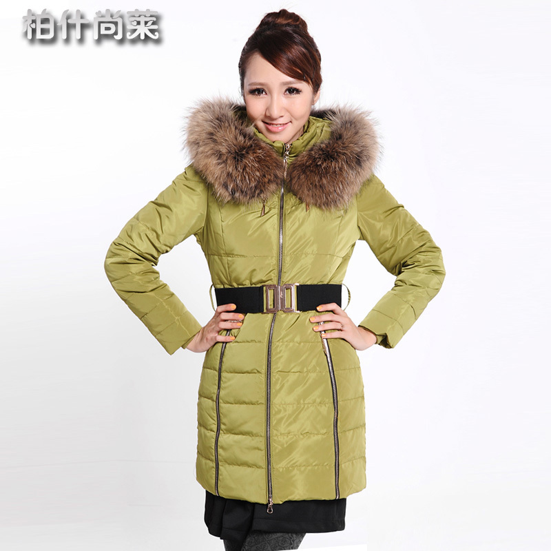 Free shipping winter down jacket Women 's fox fur collar quality long down coat thick  free shipping