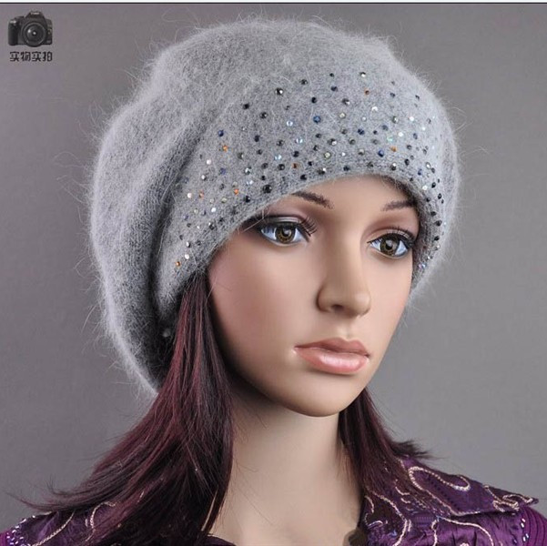free shipping Winter faux women's brick rabbit fur hat knitted hat autumn and winter knitted hat knitting wool hat