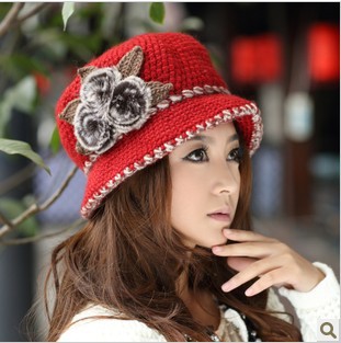 Free shipping !Winter hats lady South Korea qiu dong the day wool hat lovely rabbit hair flower pot cap hair intimate