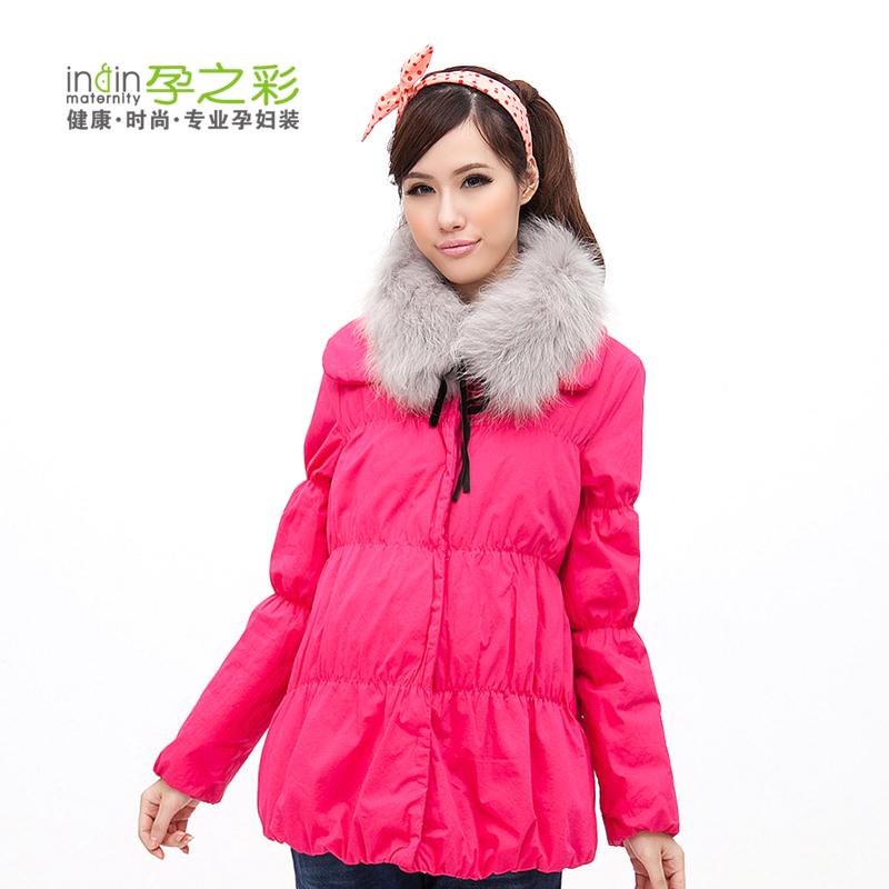 Free shipping Winter maternity wadded jacket long design overcoat outerwear maternity overcoat fur collar promotion!