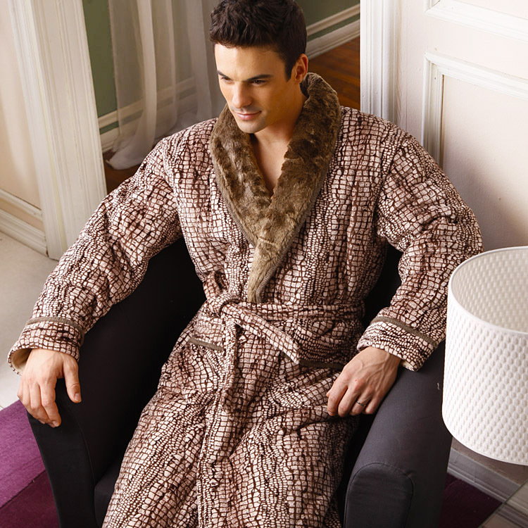 Free shipping Winter men's thickening cotton-padded robe bathrobes male sleepwear winter lounge