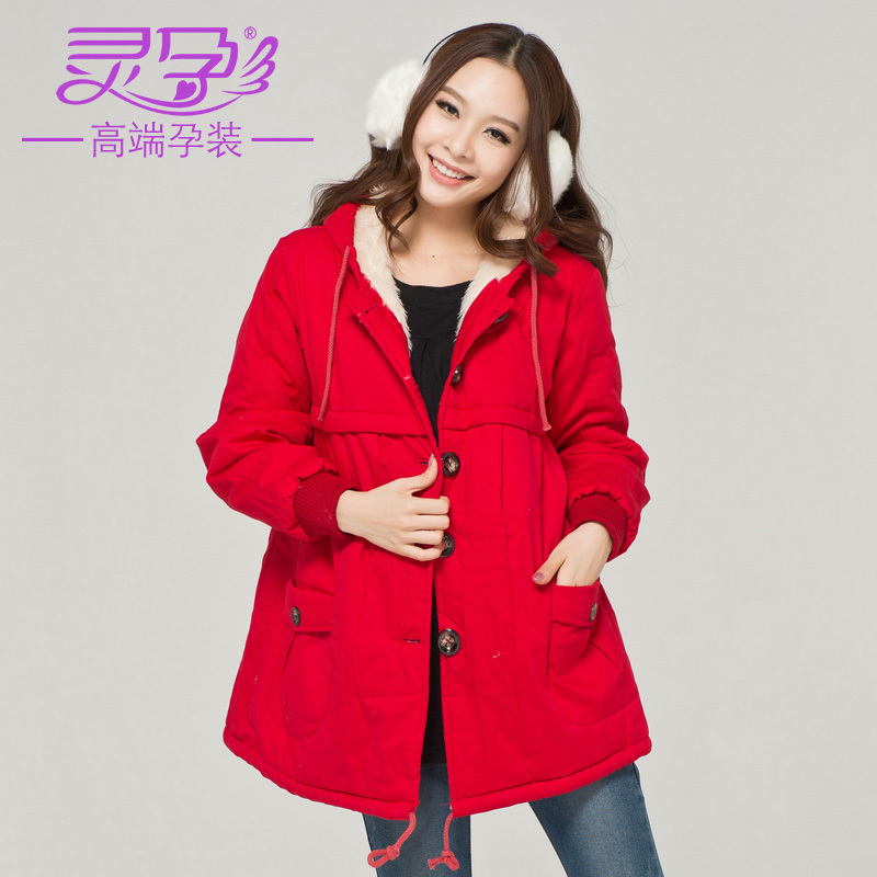 Free shipping   winter new arrival maternity outerwear berber fleece thickening maternity top  jacket 201201014