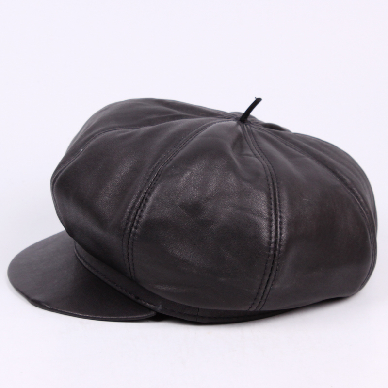 Free shipping Winter new arrival women's genuine leather hat fashion octagonal cap painter cap sheepskin hat