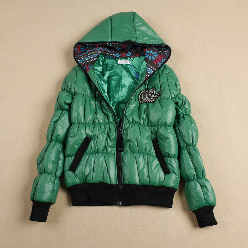 Free Shipping Winter women's 2011 beads thread zipper decoration hooded wadded jacket cotton-padded jacket LDX