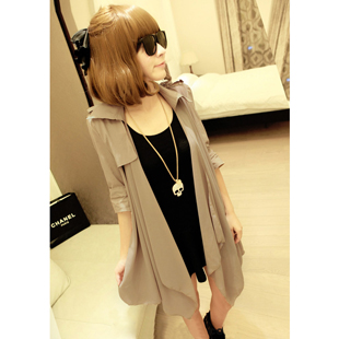 Free shipping, Winter women's 2012 fashion slim fifth sleeve chiffon patchwork trench c920 winter