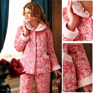 Free Shipping winter women's cotton-padded thickening lounge set z3651