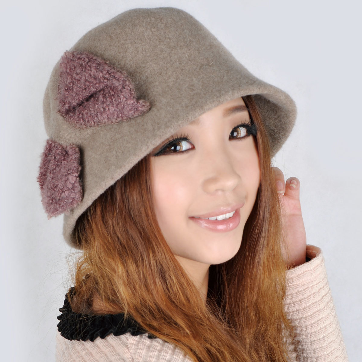 free shipping Winter woolen bucket hat bucket hats women's hat millinery winter ear protector cap Women p021