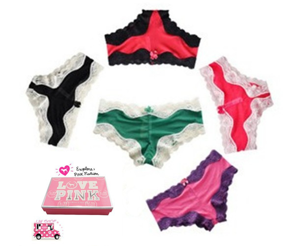 Free Shipping! within sweet original box! VS good  Female lace Briefs,young and sexy
