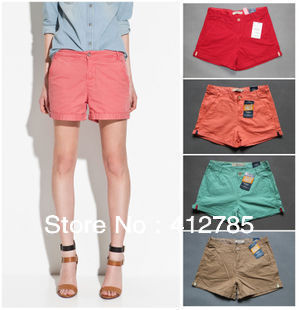 Free Shipping Woman Casual Candy Color Shorts Fashion Haren Cotton Hot Pants Overall Leisure Shorts Quality Designer S372