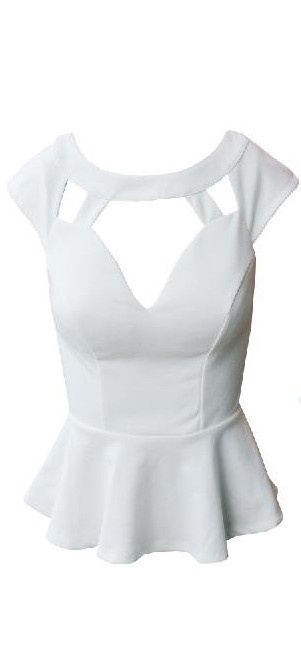 Free shipping Woman fashion short sleeve casual shirt Ruffle pierced tops notu636