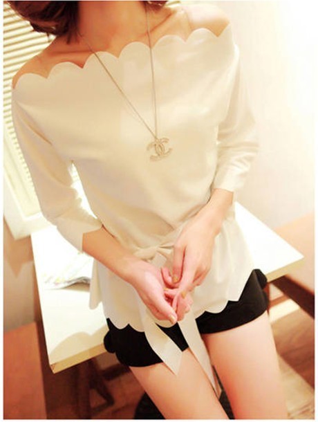 free shipping women 2012 new fashion White scalloped strapless sweet little sexy vintage top,shirt blouses