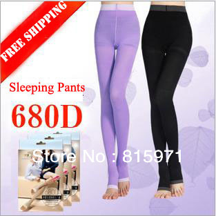 Free shipping women 680D Varicose Veins Super Tights Leggings Sleeping Slimming Socks lady's Beauty Leg Slim Pants 2 colors 452