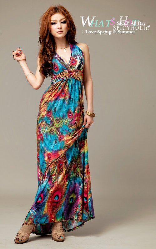 Free Shipping  Women Bohemia Style Halter Maxi Long Dress+100%Quality+ Wholesale 1Pcs/Lot New Fation
