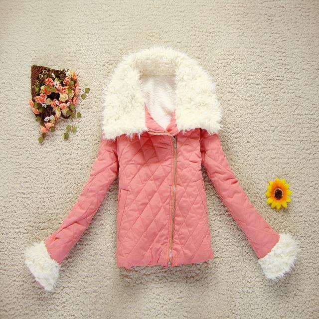 free shipping women coat winter New arrival short design wadded jacket thermal outerwear berber fleece large lapel