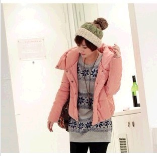 free shipping women Down Parkas Slim fashion hooded turtleneck cotton-padded Jackets Snow Wear winter Coats