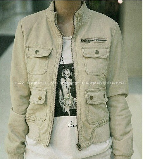 free shipping! women fashion Mandarin collar faux leather jacket coat (Drop Shipping Support!)