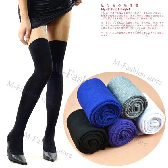 Free Shipping Women Fashion Over The Knee Socks Thigh High Sexy Cotton Stockings Thinner 5 Colors Free Shipping