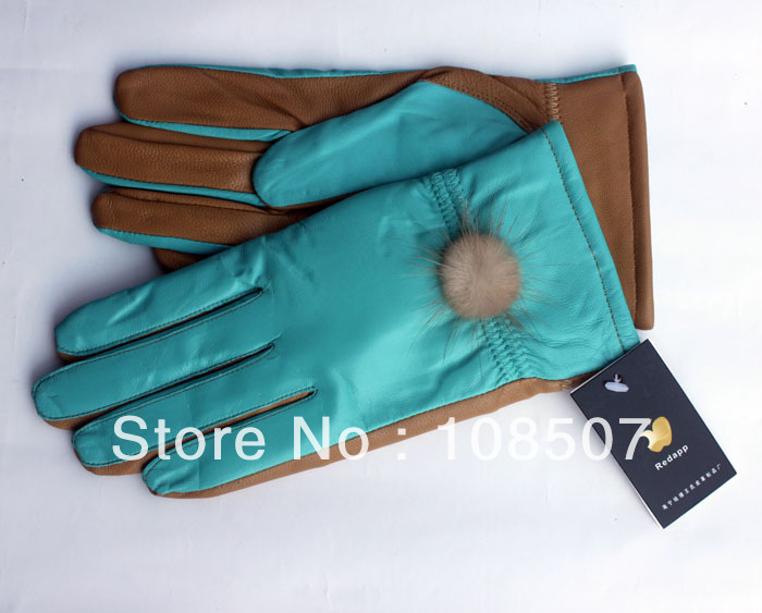 free shipping women fashion really genuine sheep leather keep warm winter gloves 5pairs/lot