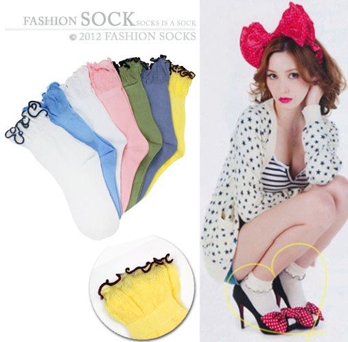 Free Shipping+ Women Fashion Vintage Socks+ Colorful Boots Socks For Dress+ Cotton Turnup Falbala ankle Sock