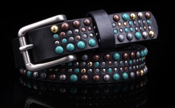 free shipping women genuine leather belts,leathercow leather rivet  belts,