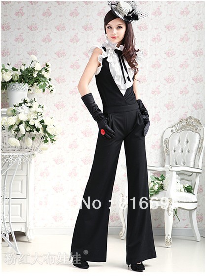 Free shipping   women'jumpsuit The temperament Vest wide leg Jumpsuit