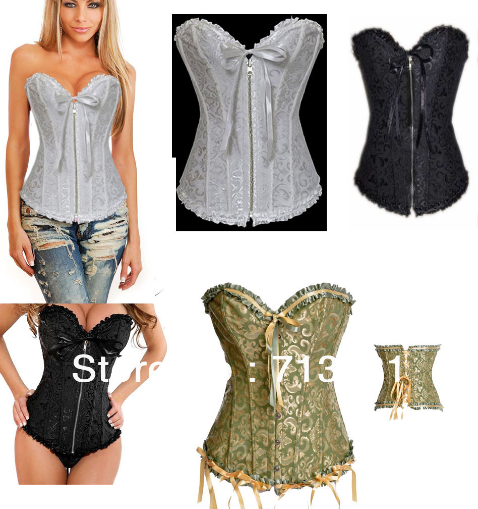 Free Shipping women Lace Up Zipper Corset, Push Up Bodysuit, Sexy Knots Shape for women.