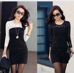 free shipping women ladies sexy cotton lace dress, maxi casual dress S M L XL for spring and autumn promotio